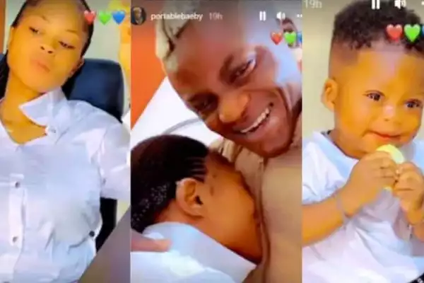 Singer, Portable Proudly Flaunts The Mother of His Son (Video)