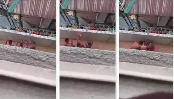 3 Yahoo Boys Caught On Tape Performing Ritual With Pant Near A Hotel (Video)