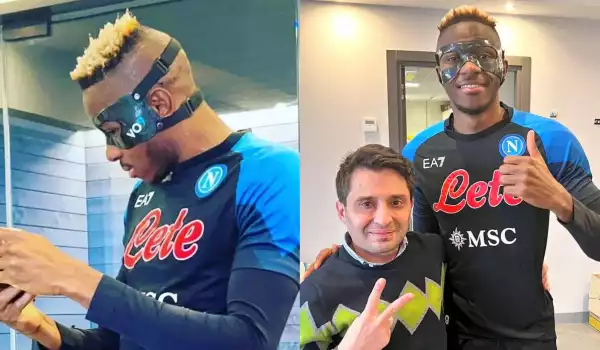 Serie A: Super Eagles forward, Osimhen gets new face mask