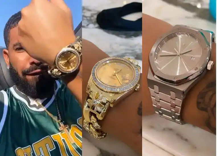 Drake shows off his expensive wristwatches including a 