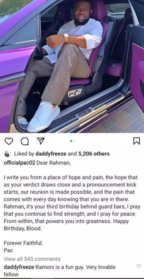 I Pray You Continue To Find Strength - Hushpuppi’s Friend, Pac, Writes Open Letter To Him Ahead Of Court’s Verdict