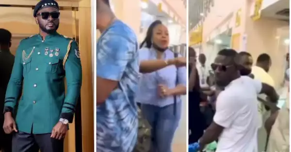 BBNaija’s Pere Leads Protest At Lagos Airport As Nigerian Airline Delays Flight (Video)