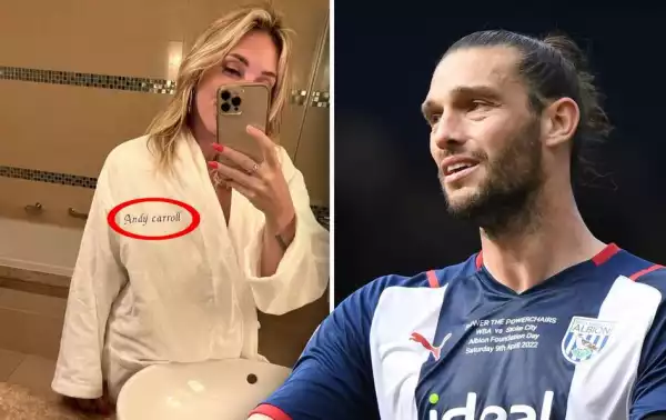 Footballer Andy Carroll Pictured Asleep On A Bed With Female Bar Manager Two weeks Before His Wedding To Billi Mucklow (Photos)