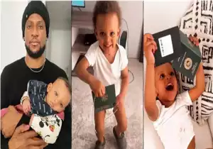 Omashola’s Son Dances After Receiving His Nigerian And South African Passports (Video)