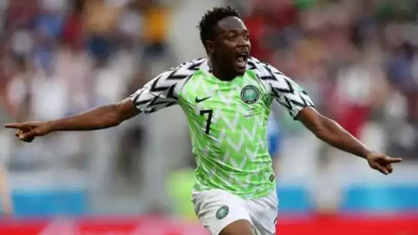 Ahmed Musa reacts after finally getting 100th Super Eagles cap
