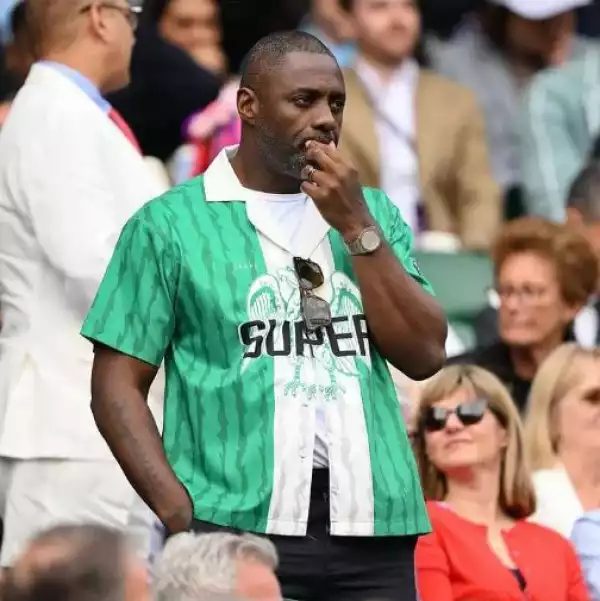 Famous British Actor, Idris Elba Shows His Love For Nigeria With 1996 Super Eagles Shirt (Photos)