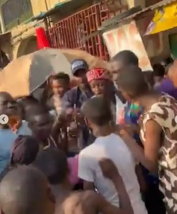 Portable Arrives Local Market To Buy And Share Groceries To Residents, Gifts N100K To Student (Video)