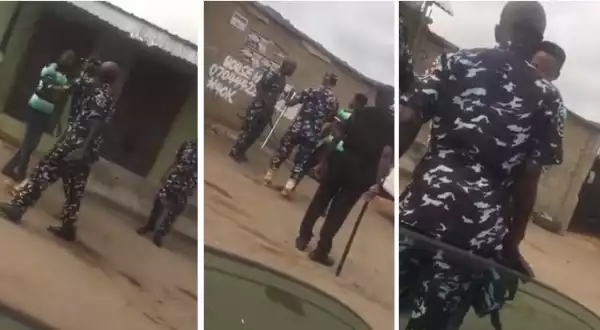 Young Man Picks Up Stone To Defend Himself From Armed Policeman Who Assaulted Him (Video)