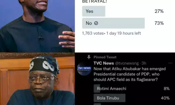 Tinubu Tv Station Deletes Poll After Nigerian Rated Osibanjo Ahead Of Him