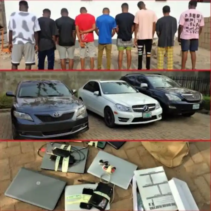 EFCC Arrests Nine Internet Fraud Suspects And Their Expensive Cars in Enugu (Photo)
