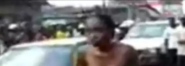 DOWNLOAD Video: Lady runs M@d and goes COMPLETELY N*k€d in Public