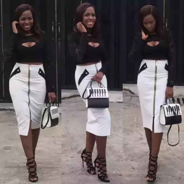 Popular Blogger, Linda Ikeji, Puts Her Ripe Oranges On Display As She Rocks On Cleavage-Revealing Outfit [See Photos]