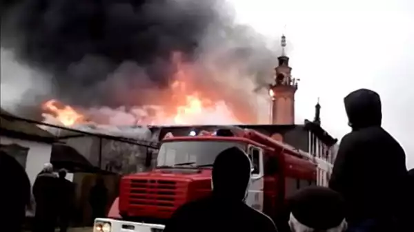 Massive Fire Outbreak In Russian Mosque.