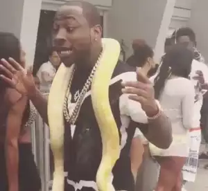 Video: Davido Screams For His Dear Life After Snake Was Hung on His Neck