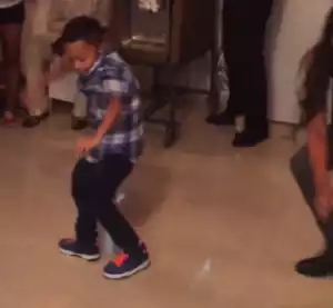 Video: Peter Okoye’s Kids Shows Off Dance Step At Kaffy’s Daughter Birthday