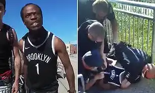New York policeman is suspended without pay after bodycam footage shows him using a 