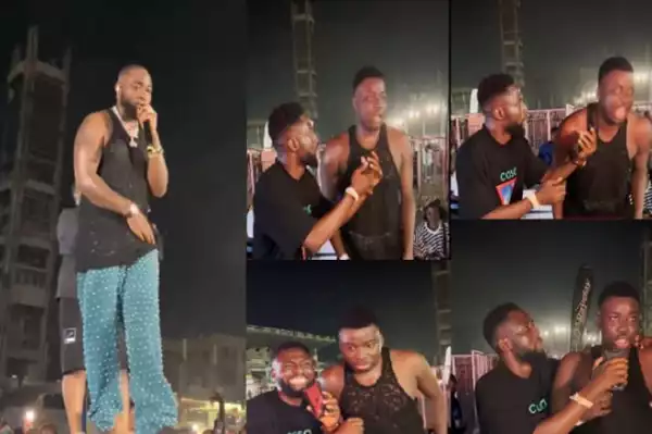 Man Hysterical After ‘Catching’ Davido’s Singlet At Lagos Concert (Video)