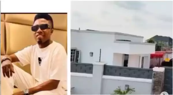 Wow! Nigerian Comedian Mc Edo Pikin Shows Off His New House, Dedicates It To His Son (Video)