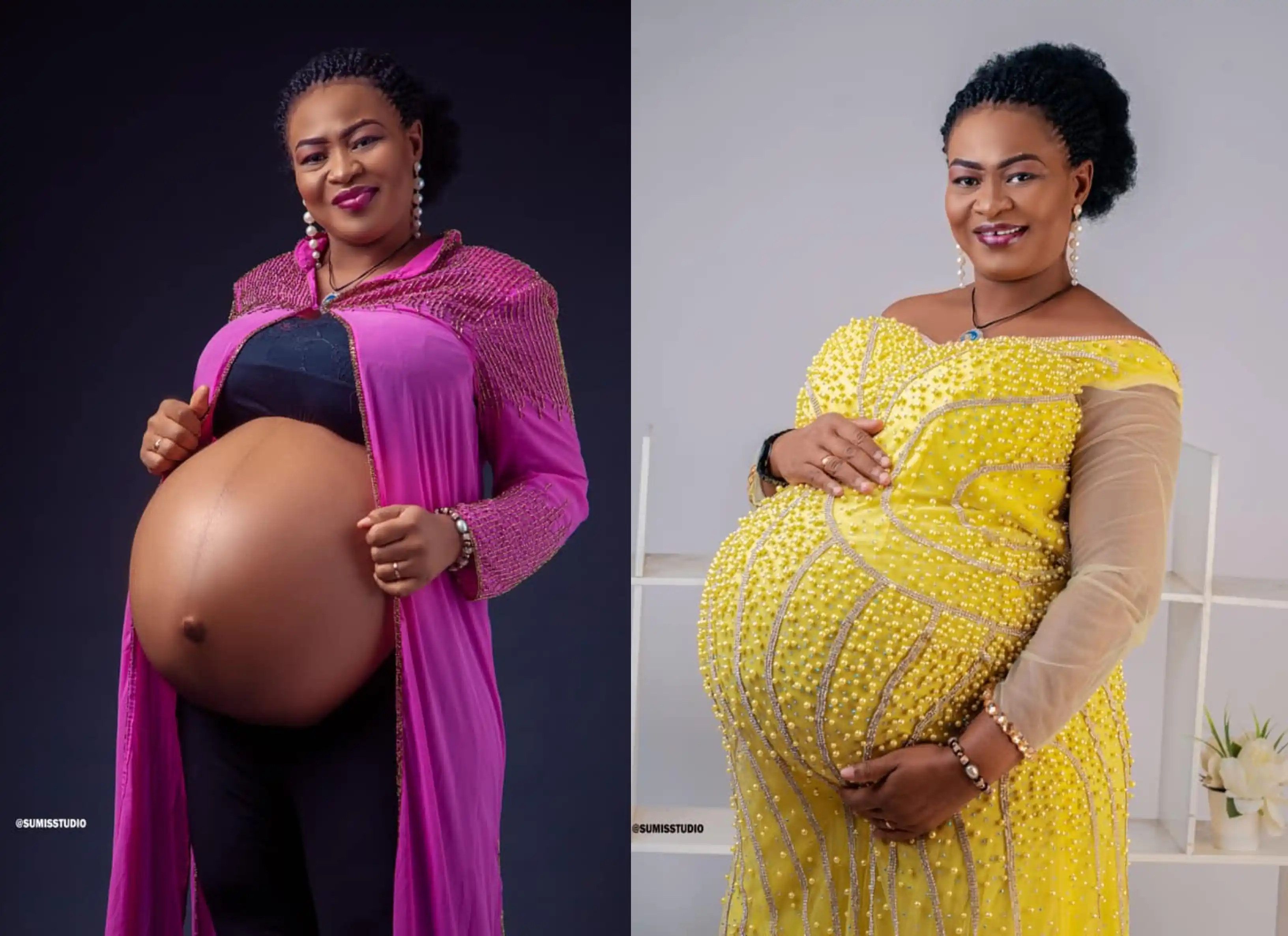 Nigerian lady welcomes triplets after 14 years of marriage