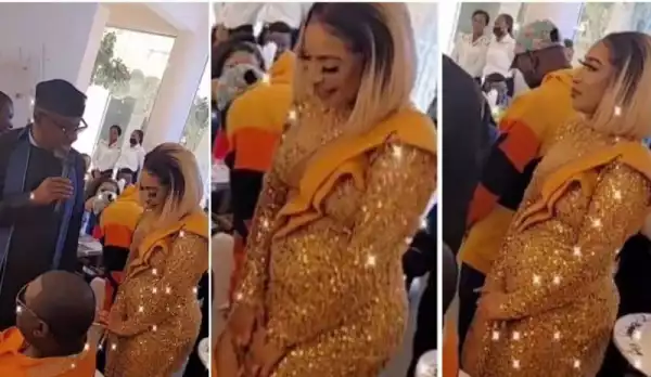 Mixed Reactions Over Tonto Dikeh’s Protruding Stomach In New Video