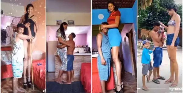 Man And His Very Tall Brazilian Wife Cause A Stir On Social Media (Photos)