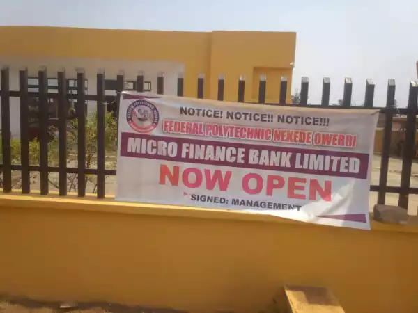 A Spotlight On The Federal Polytechnic Nekede Micro-finance Bank