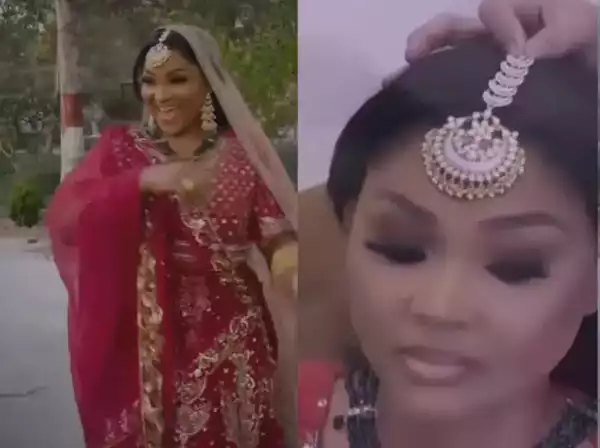 Give Me A Befitting Indian Name – Mercy Aigbe Begs Fans After Stunning In Indian Outfit (Video)