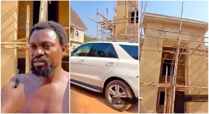 “I Started When I Was 12”: Nigerian Palm Wine Tapper Buys Benz, Builds Mansion & Trains Wife up to University