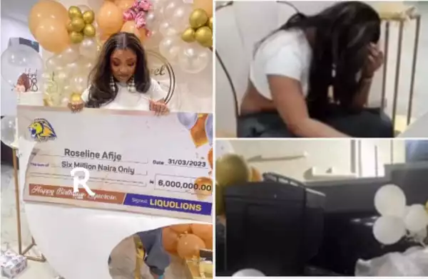 Liquorose tears up as fans gift her 6million naira, delivery bike and others on her birthday