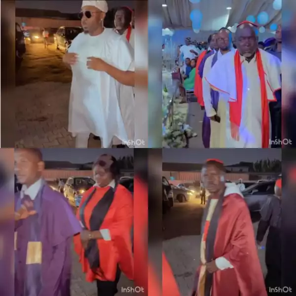 Socialite, Pretty Mike Attends Event Accompanied By Men And A Woman Dressed As Clerics (Video)
