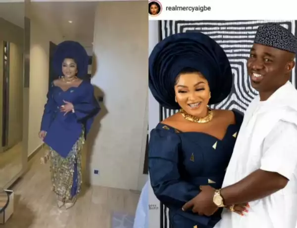 Mercy Aigbe Shows Off Outfit She Wore On Her Wedding Engagement to Kazim Adeoti (Video)
