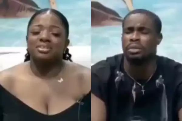 #BBNaija: Watch How Neo And Dorathy Cried During The Voting Exercise In The Diary Room (Video)