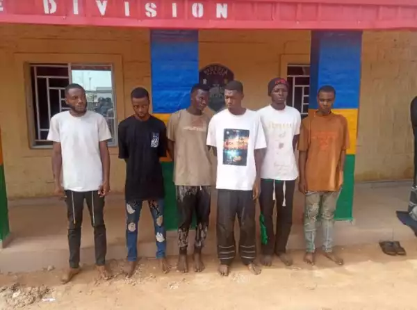 Six Suspected Yahoo Boys Arrested For Abducting Bauchi Varsity Student Over $3800 Proceeds Of Fraud