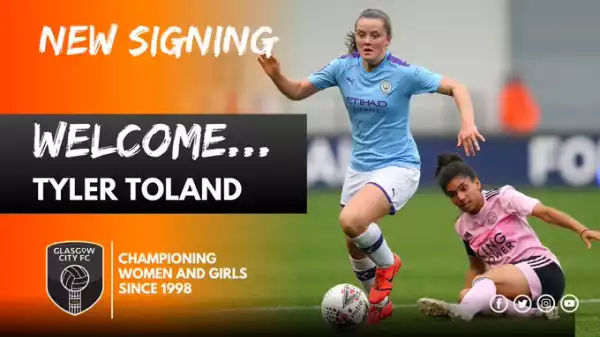 Scottish Champions Glasgow City Have Signed Tyler Toland On Loan From Manchester City