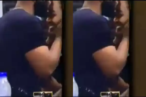 #BBNaija: The Moment Kiddwaya Grabbed Erica By The Head And Kissed Her (Video)
