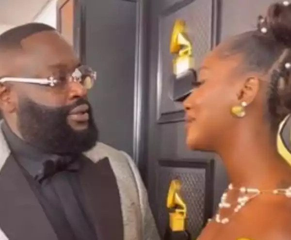 Grammy 2023: Watch Tems On Red Carpet With Rick Ross, Mary J Blidge, Others (Video)
