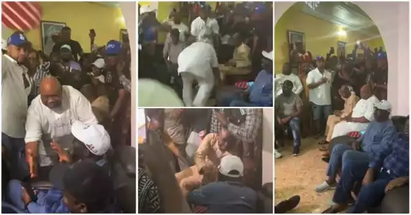 Moment Adeleke Prostrated For Davido