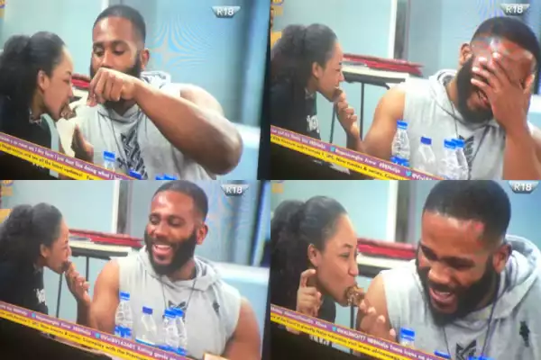 #BBNaija: Watch The GOLDEN Moment Kiddwaya Fed Erica At The Dining Table (Video)