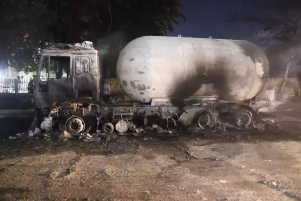 JUST IN! Pictures From Last Night’s Tanker Explosion In Lagos
