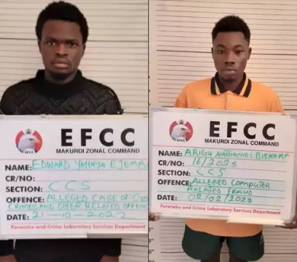 Young Yahoo Boys Thrown Into Prison In Makurdi For Engaging In Fraud (Photo)