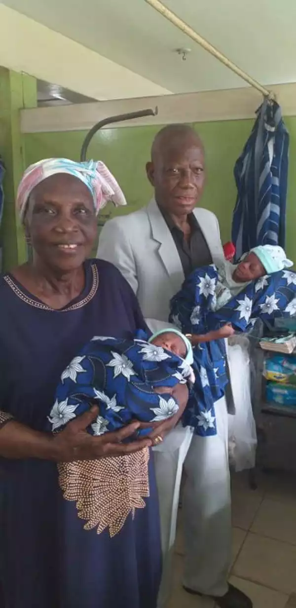 At 68, Woman Gives Birth For The First Time In Lagos, Welcomes Twin Babies (Photo)