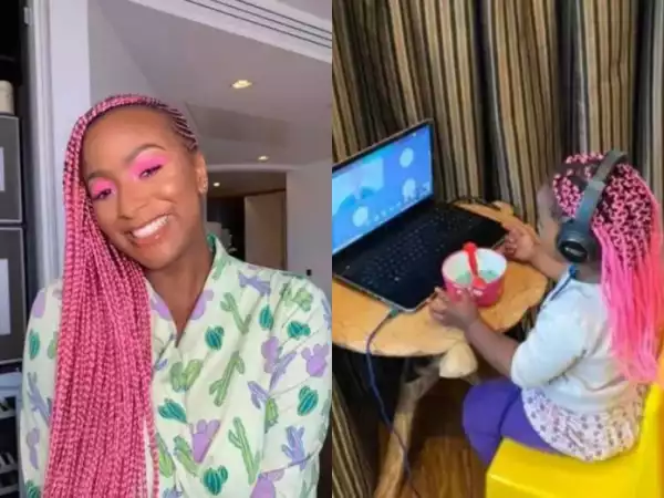 DJ Cuppy promises to sponsor a young girl through school for putting on pink hair