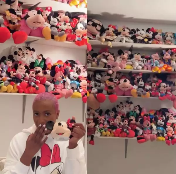 DJ Cuppy Flaunts Her Minnie Mouse Dolls Collected Over 10 years (Video)