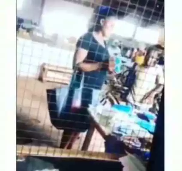 Lady Seen Testing Different Face Mask Before Buying (Video)