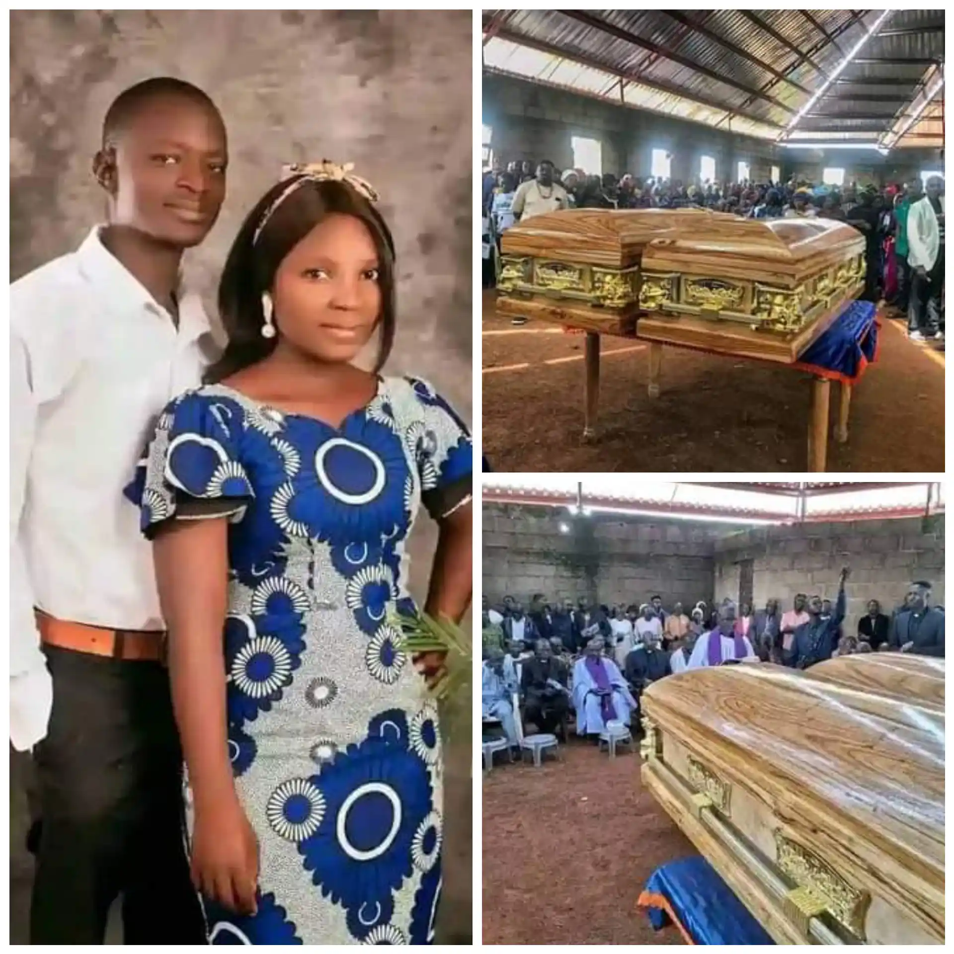 Photos from the burial of newly-wedded couple killed by herdsmen in Plateau state