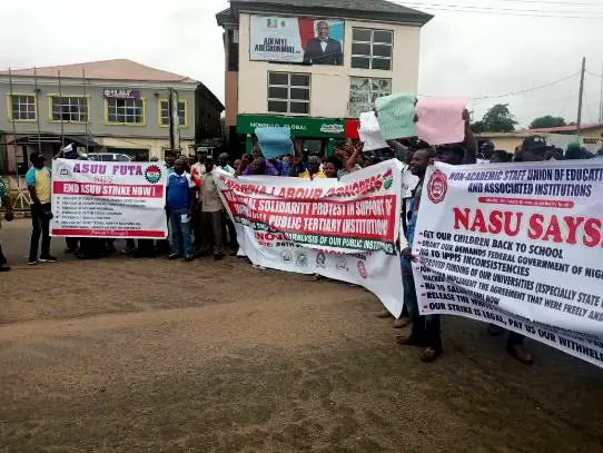 ASUU Strike: NLC Protests Rock States In Nigeria (Photos)