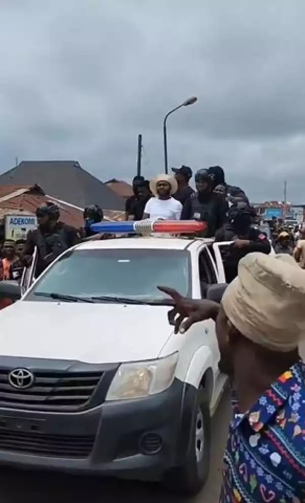 Davido Arrives Osun State Amid Tight Security Ahead Of Gubernatorial Election (Video)