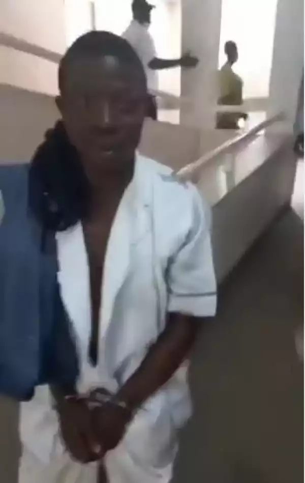 Man Caught Impersonating Nurse In Order To Abduct Baby At Lagos Hospital (Video)
