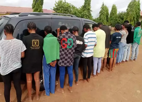 Ekiti NSCDC Parades Six Suspects Who Str*pped Lady, Poured Pepper Into Her Pr*vate Part While Filming And Posted The Video Online