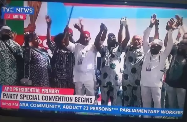 Nollywood Actors Spotted At APC’s Presidential Primary As Timi Dakolo’s Song Is Played (Video)